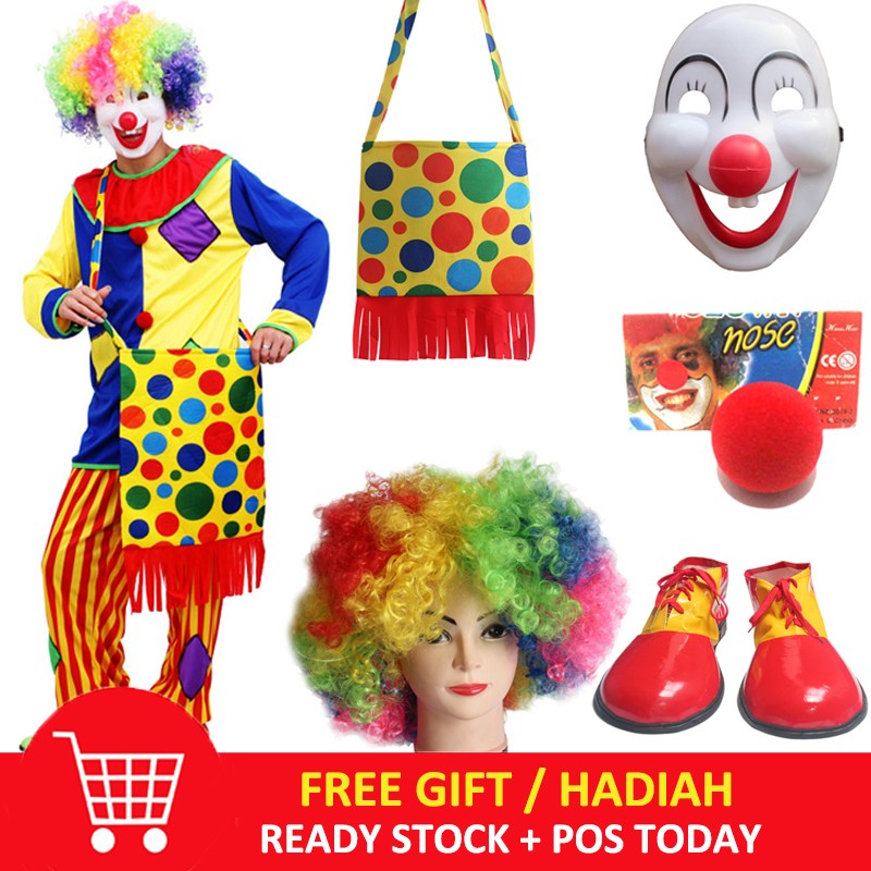 Halloween Cosplay Accessories Adult Clown Props Shoulder Bag Shoes Nose ...
