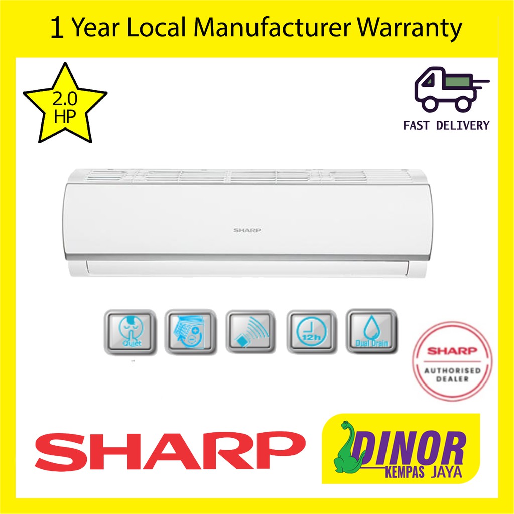 Sharp R32 2.0HP Air Cond Air Conditioner AHA18WCD/AH-A18WCD | Shopee ...