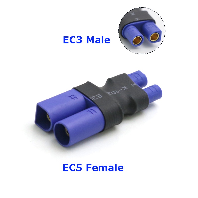 Yowoo 2 Pairs EC5 To T-Plug Deans Style Ale Feale RC Connector