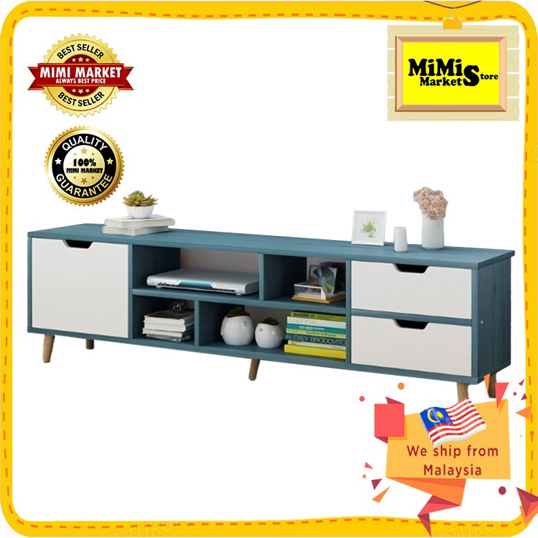 Living Room TV cabinet / TV Storage Rack With Drawers solid wood legs ...