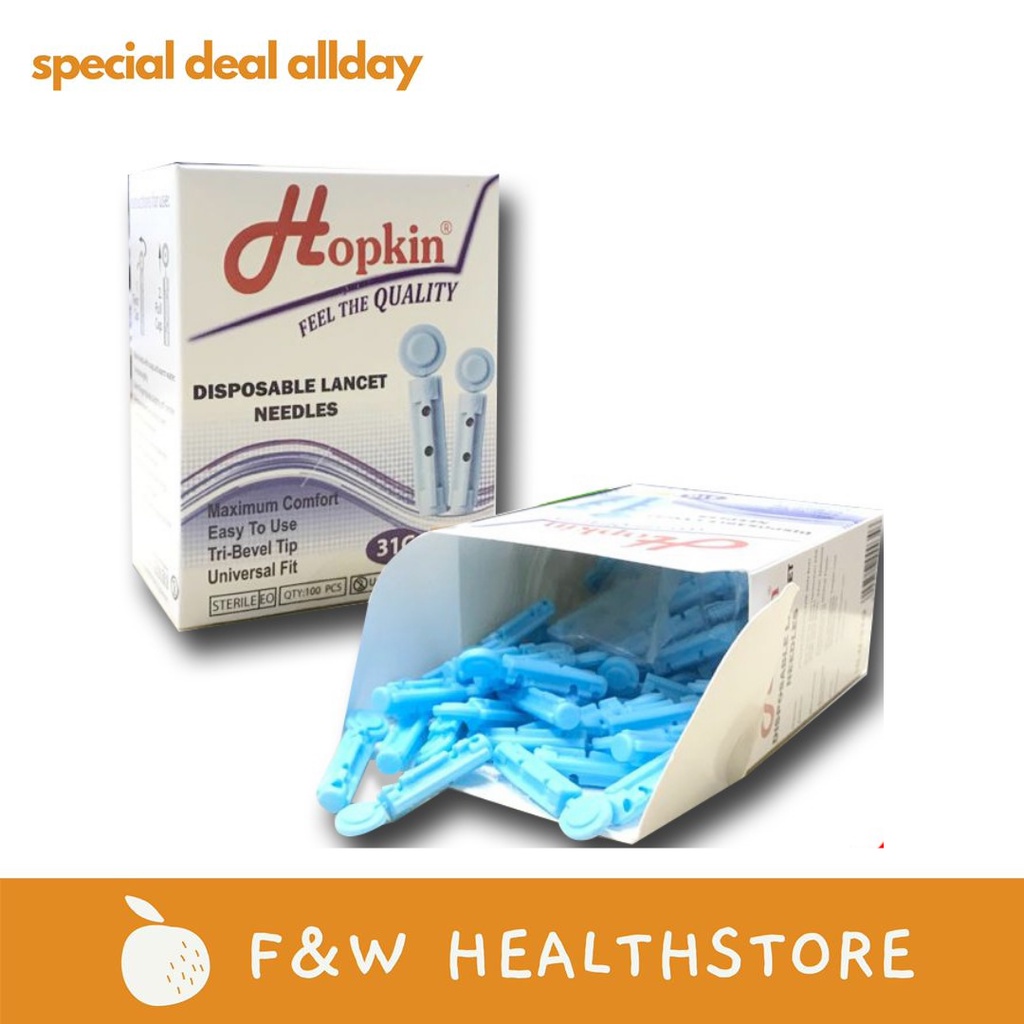 HOPKIN DISPOSABLE LANCETS 31G ( UNIVERSAL TYPE ) 100s 1 BOX ( BLOOD