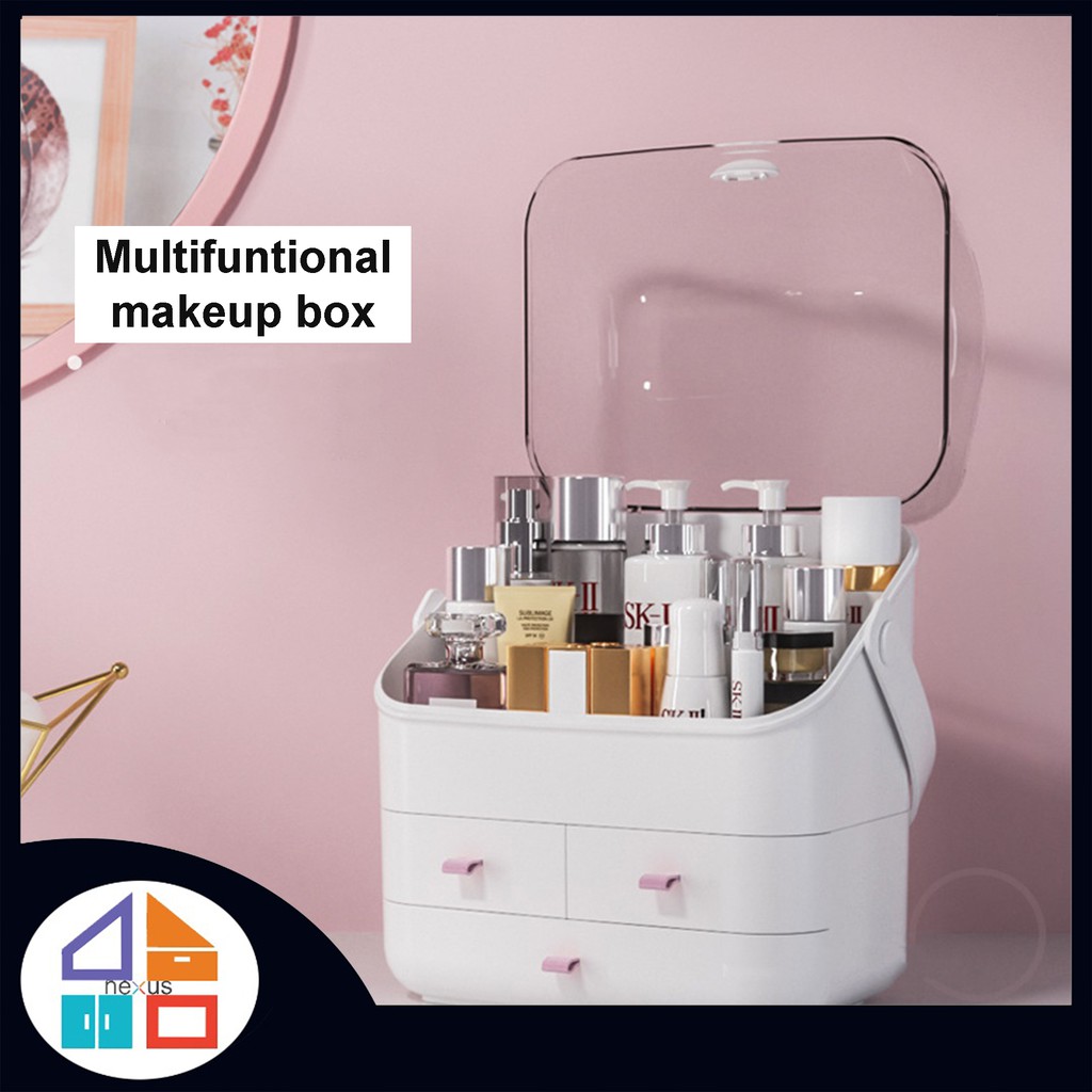 Multifunctional transparent makeup vanity box portable drawer | Shopee ...