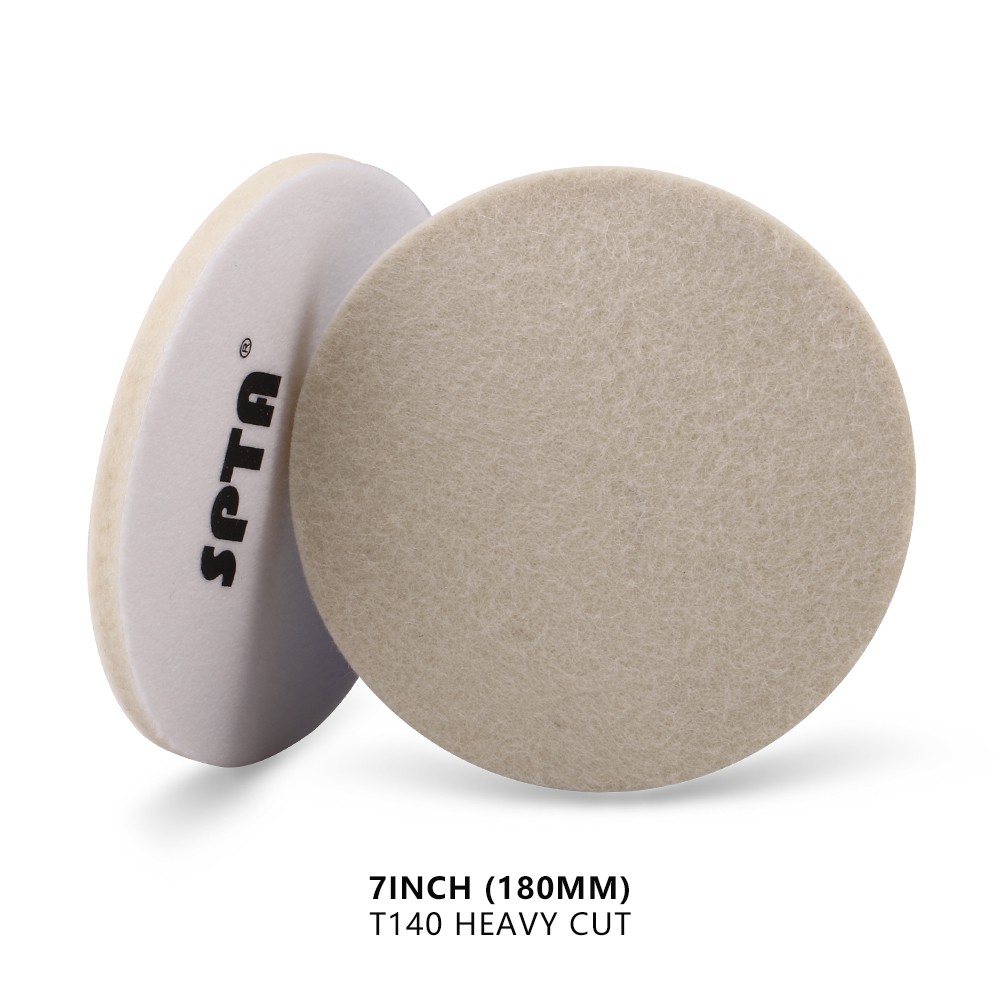 SPTA 4Inch / 5Inch / 6Inch Wool Felt Polishing Pads M14 Thread Felt Wheel Flocking Buffing Pad Car Paint Finish Polishing Disk
