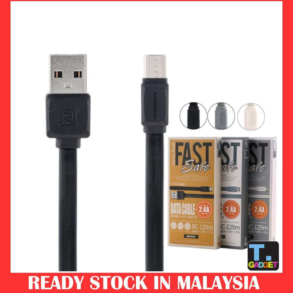 Remax RC-129 Strong Flexible Fast Pro 2.4A 1 Meter Data Cable (Iphone ...