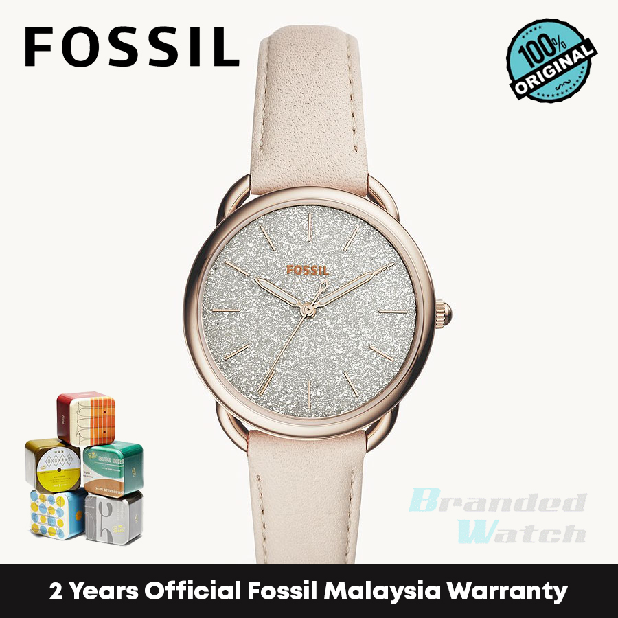 Official Warranty Fossil ES4421 Women s Tailor Three Hand Winter White Leather Watch Shopee Malaysia