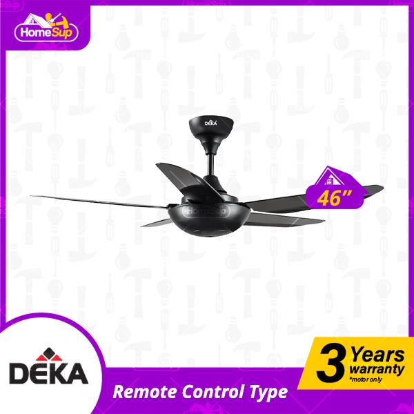 Deka Babys Ceiling Fan 5 Speed Remote Control, White/Matt Black (46