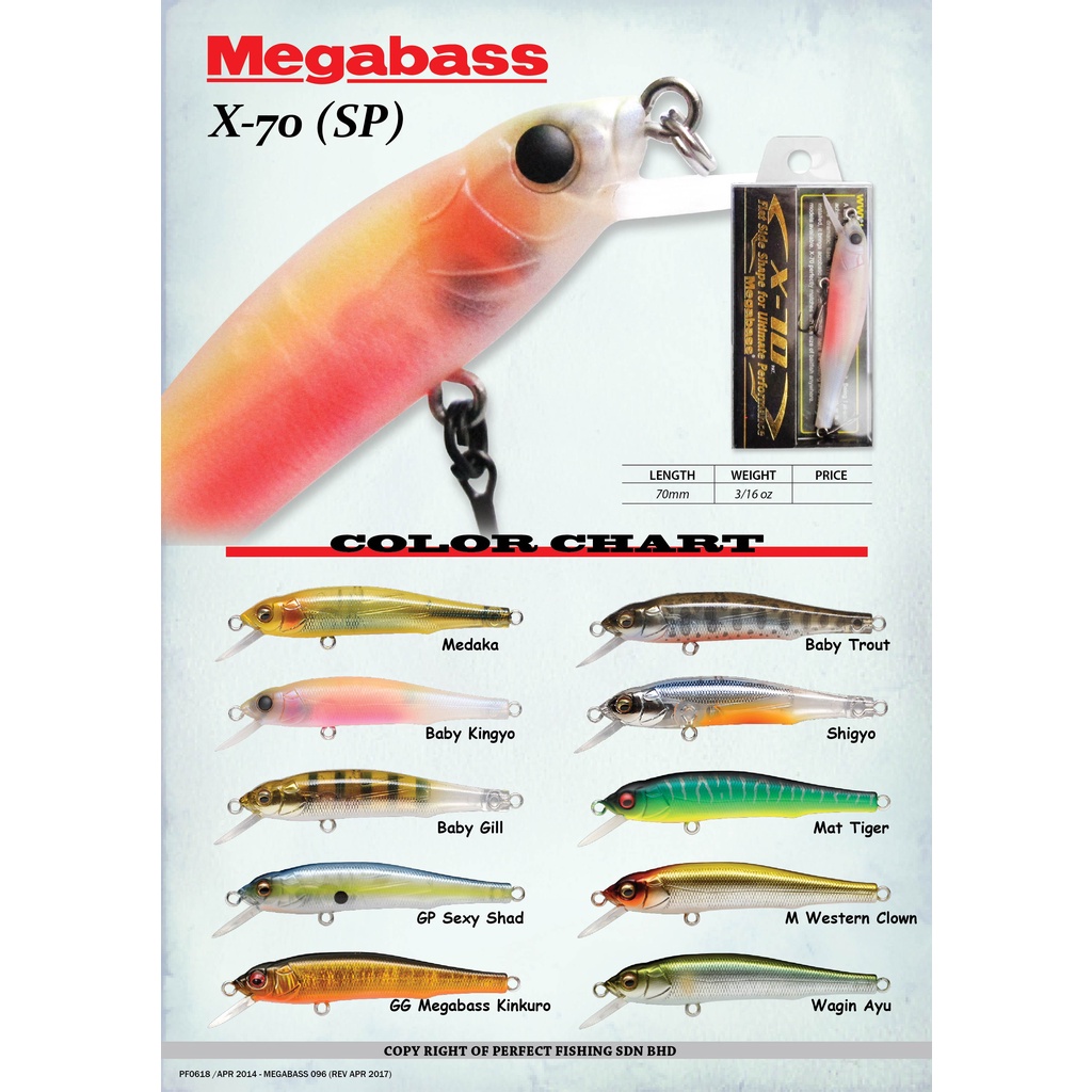 MEGABASS fishing lure X70 (SP) SUSPENDING JERKBAITS Shopee Malaysia