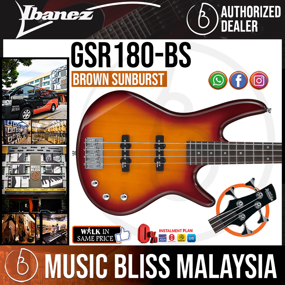 Ibanez Gio GSR180 Electric Bass Guitar Black Brown Sunburst