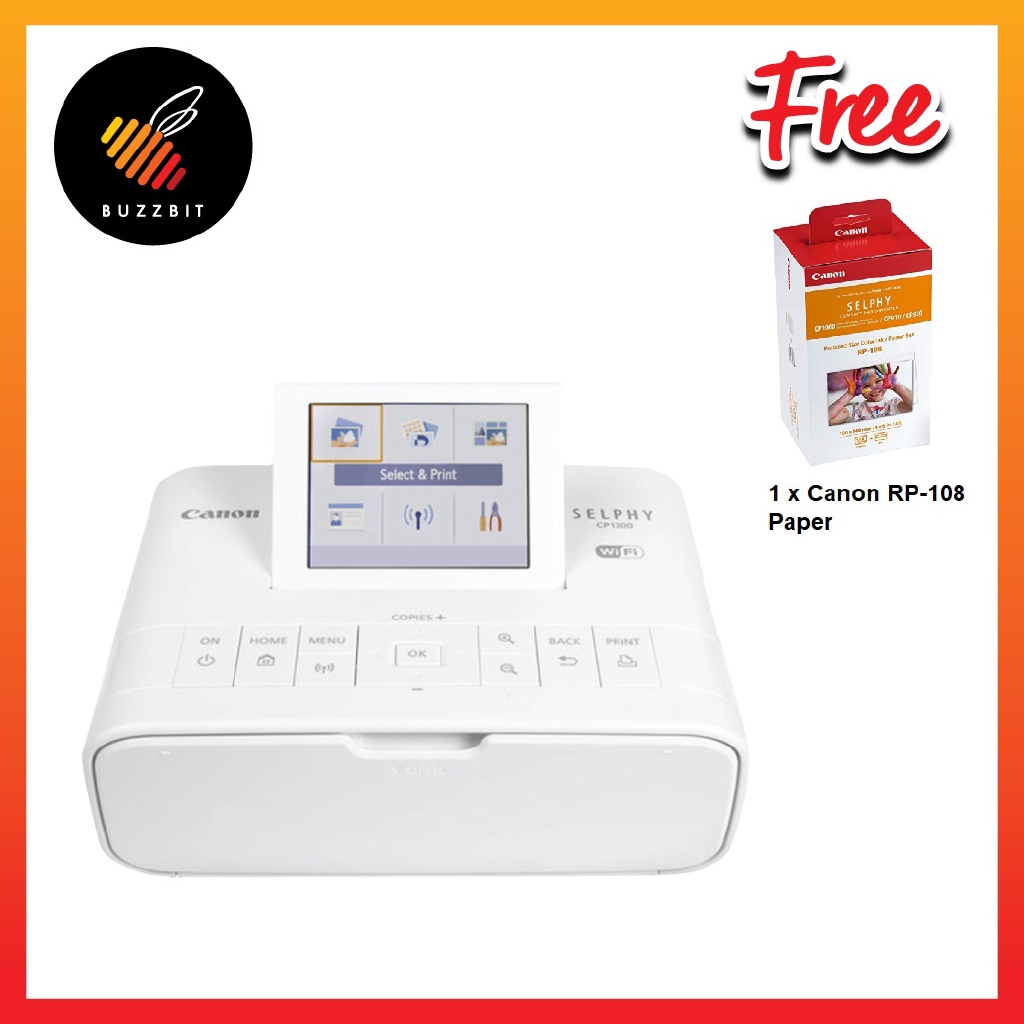 Canon SELPHY CP1300 Compact Photo Printer (White) Shopee Malaysia