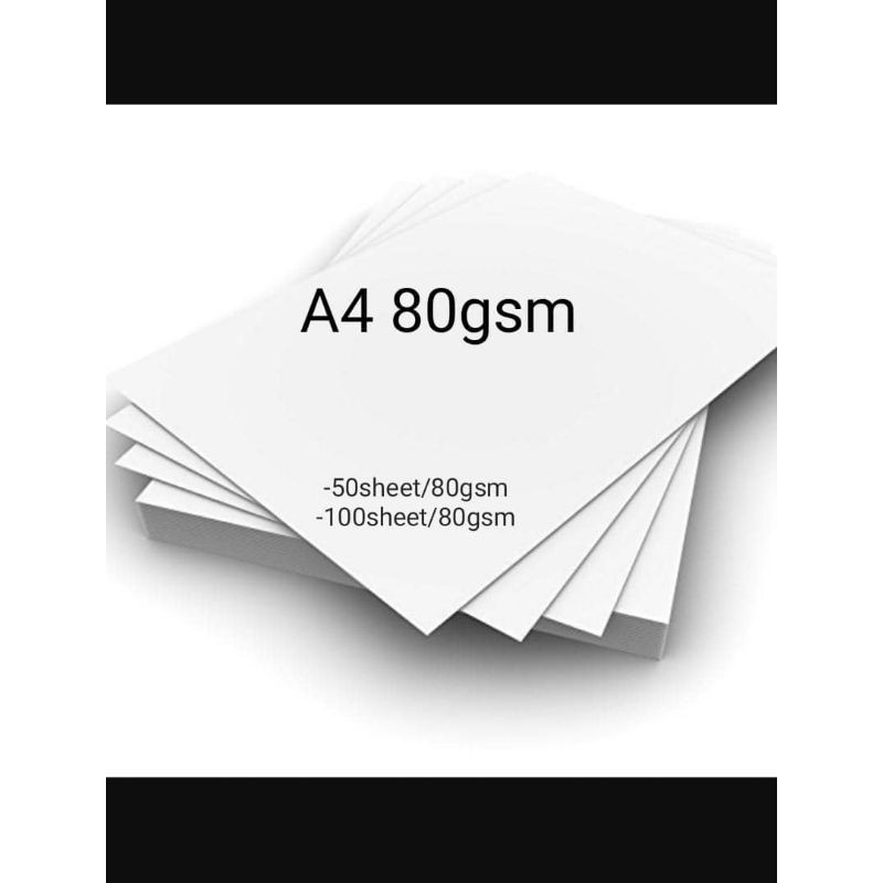 kertas putih A4 white paper 80gsm 50sheet 100sheet | Shopee Malaysia