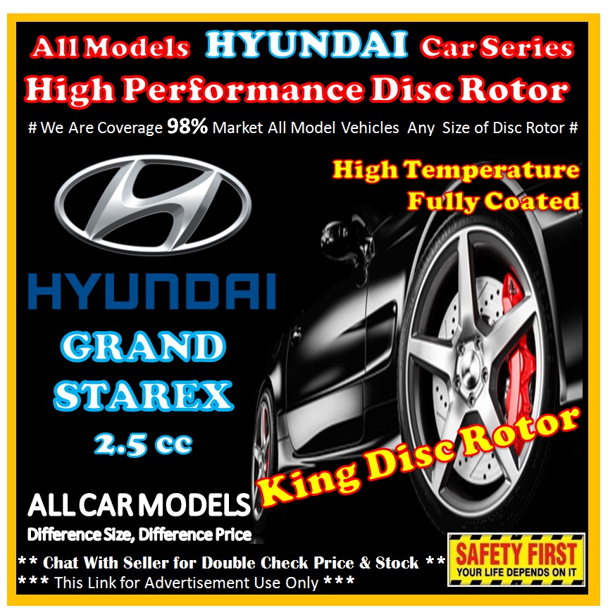 HYUNDAI GRAND STAREX TQ Disc Rotor Drilled Slotted / Pemutar Cakera ...