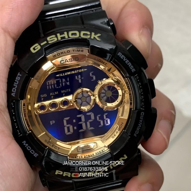 100 ORIGINAL CASIO G SHOCK GD 100GB 1 BLACK GOLD DIGITAL Shopee Malaysia