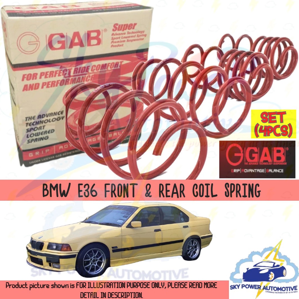 BMW E36 GAB SUPER SPORT PREMIUM HIGH PERFORMANCE COIL SPRING (SET 4PCS ...