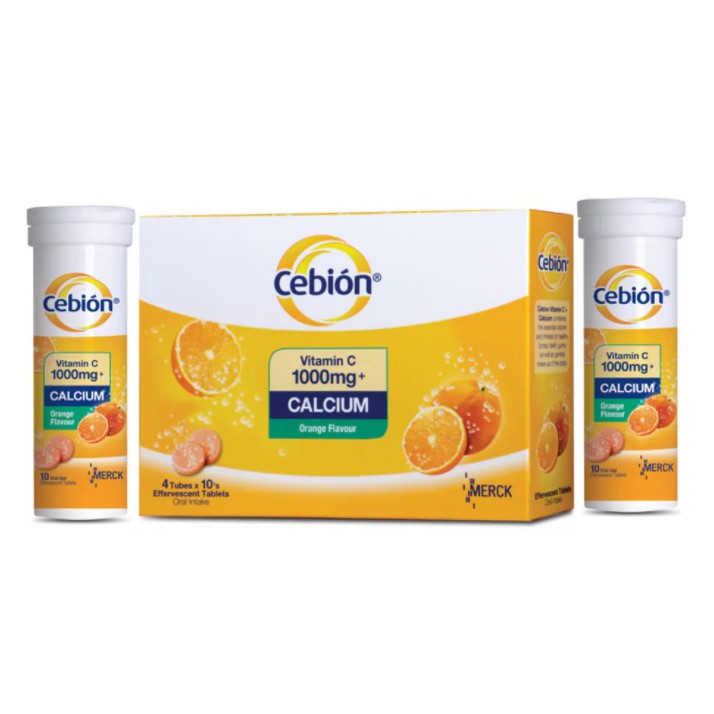 Cebion Effervescent C 1000mg + Calcium (4 TUBES without box) (EXP FEB ...