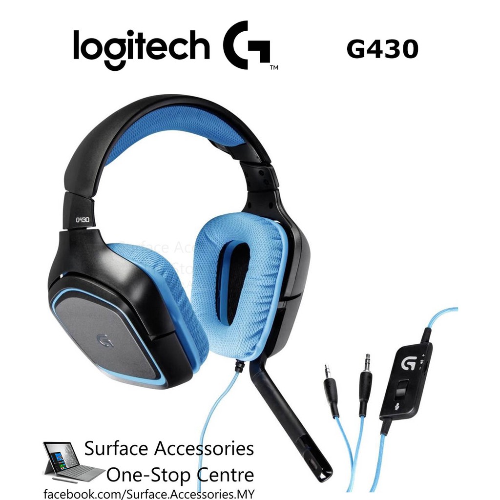 MALAYSIA Logitech G430 7.1 Surround Gaming Headset 981 000536 DTS Headphone Dolby Surround Sound Noise Cancelling Mic