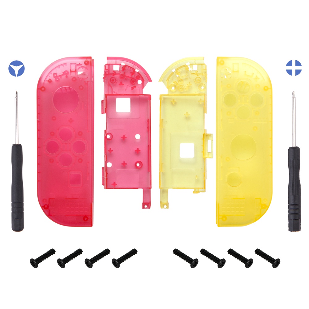 L R Controller Clear Housing Shell Case Replacement Screwdriver Open