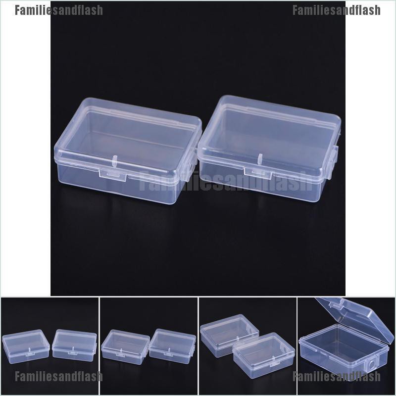 Familiesandflash 2PCS Small Transparent Plastic Storage Box Clear ...