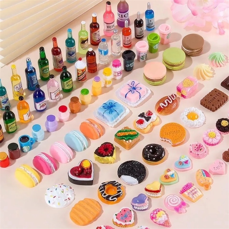 Cute New Miniature Dollhouse Supermarket Food Snacks Mini Cake Wine