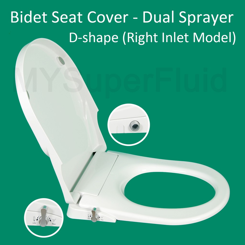 Non Electric Bidet Toilet Seat Cover D shape (Right Inlet Model