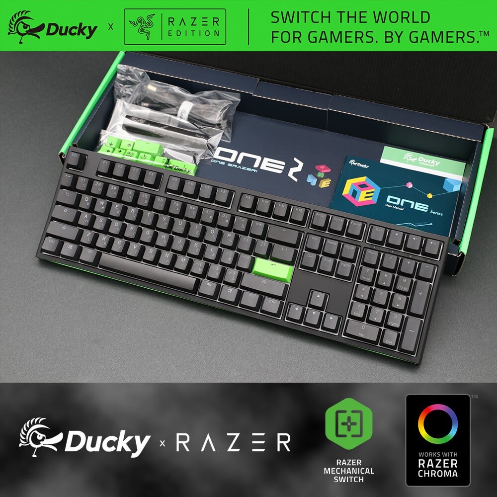 Ducky One 2 RGB x RAZER Edition Full Size PBT Mech.Keyboard w