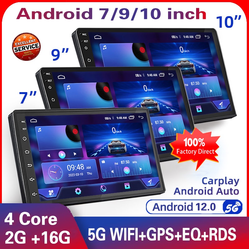 (2GB+16GB Carplay )7/9/10 Inch Android Player 2Din Car Radio Kereta ...