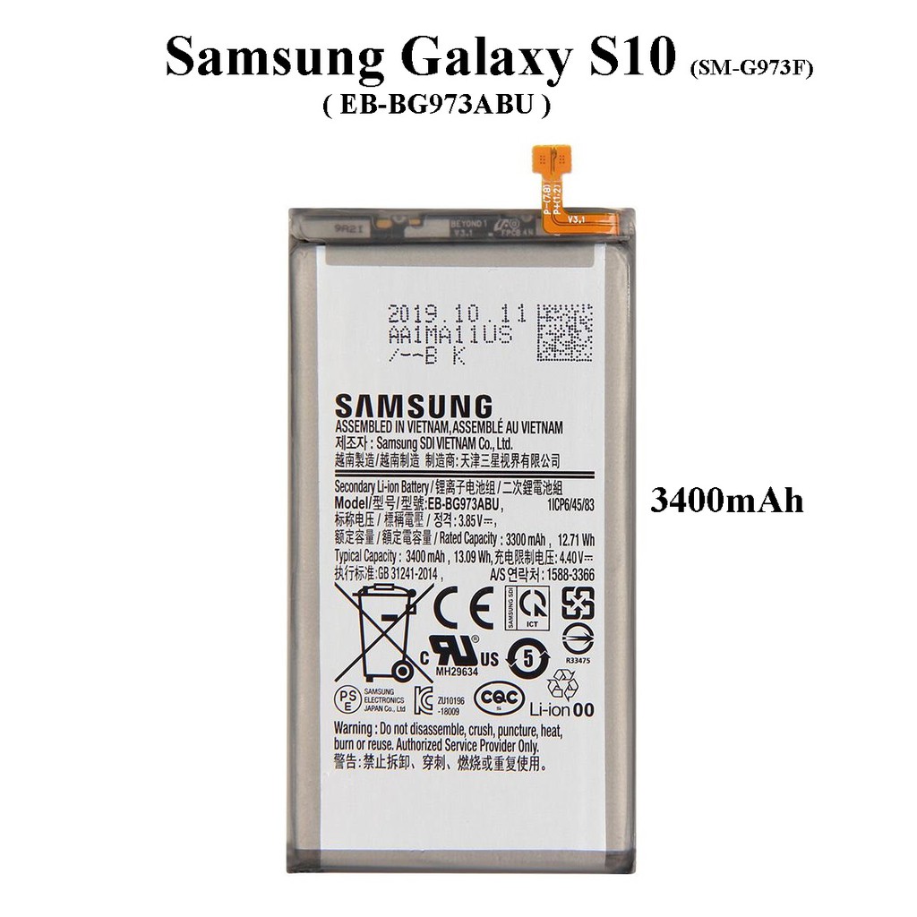 Samsung Galaxy S10 Sm G973f G973 Battery Eb Bg973abu For Repair Replacement 3400mah 2695