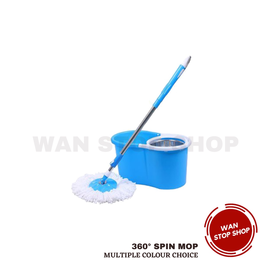 Easy Spin Mop with Wheels Include 2 Mop Head Mop Lantai Simple Easy