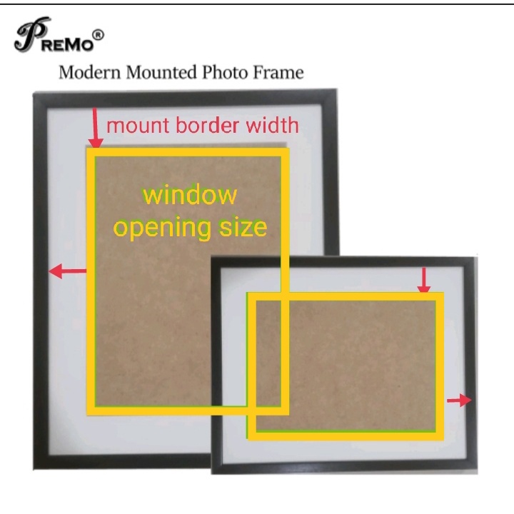 PREMO Mounted A5 / A4 / A3 Photo Frame Frame with extra Mounting Mat Board Border