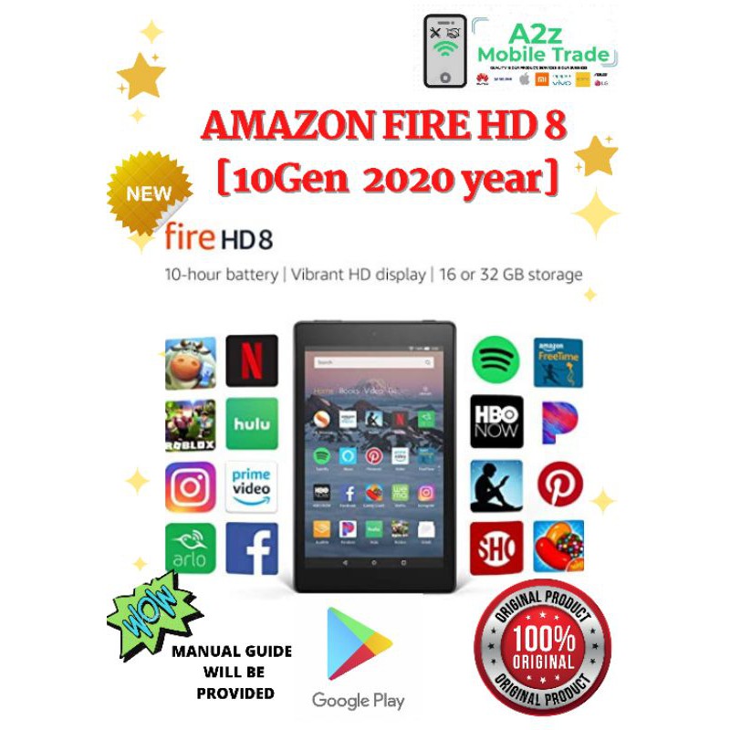amazon fire hd 8 (10th generation) google play store