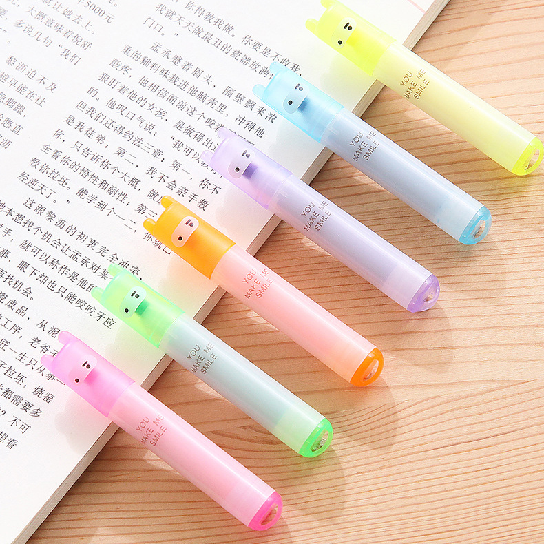 6 pcs/lot rabbit mini highlighter pen marker pens kawaii stationery  material escolar papelaria writing school supplies Online Sales Promotion, Wish