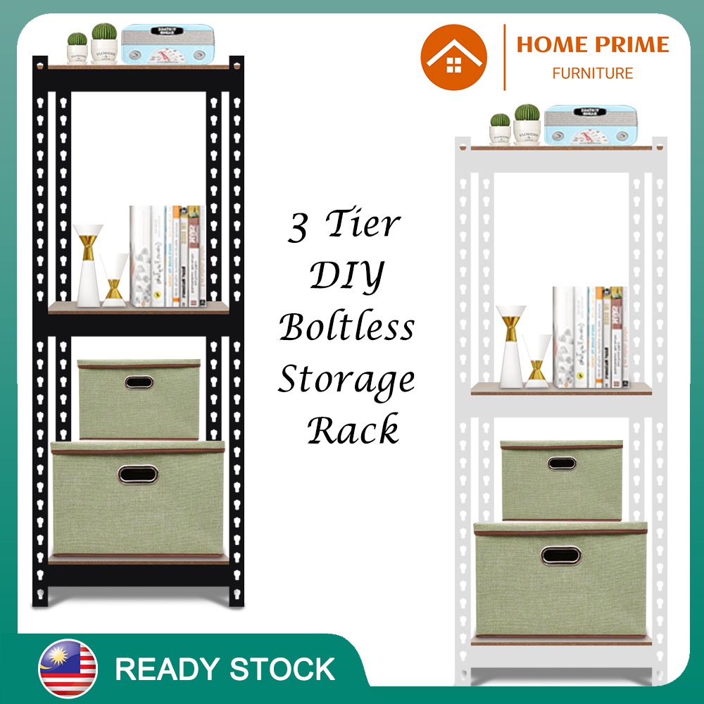 HOME PRIME 154B3 Boltless Deco Rack Shelving Storage Store Room Kitchen ...