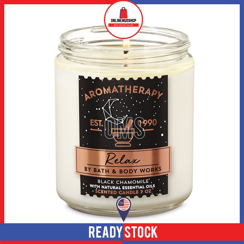💯 Authentic Bath and Body Works 1 Wick Candles BLACK CHAMOMILE Shopee