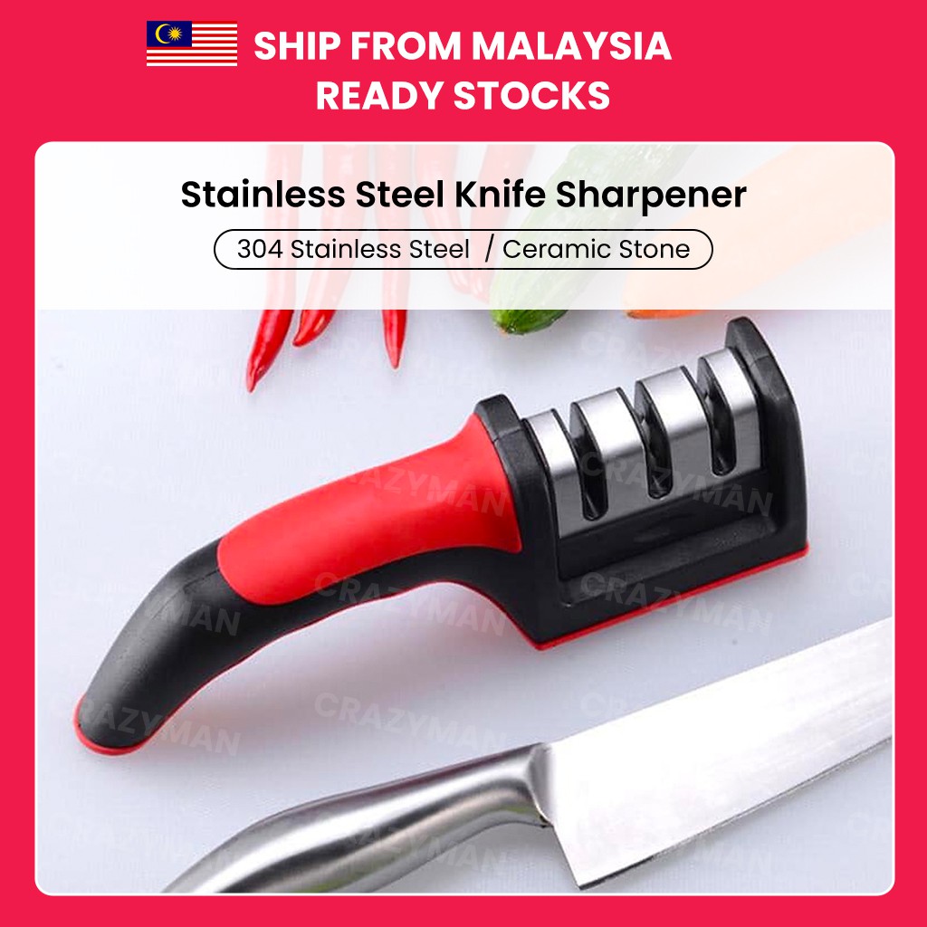 Multipurpose Knife Sharpener Roller Angle with Handle Scissor Sharpener  Pengasah Pisau Viral Lapah Pirge Gunting 磨刀石