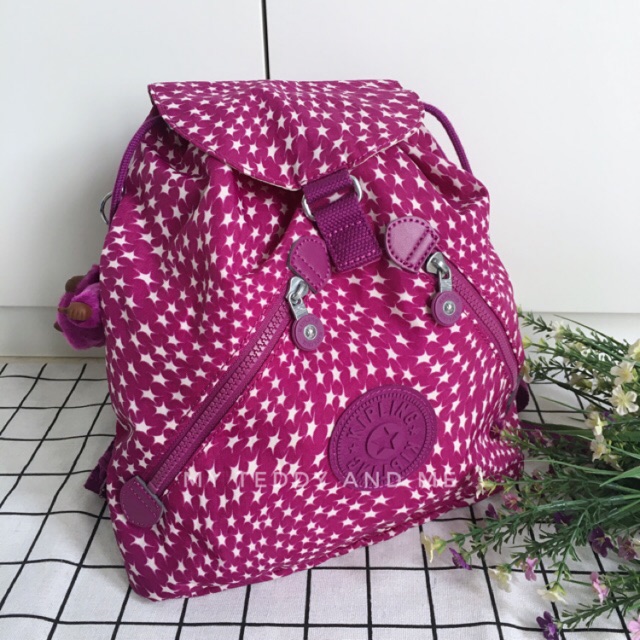 BNWT Authentic Kipling Bustling Medium Sized Drawstring Backpack Shopee Malaysia