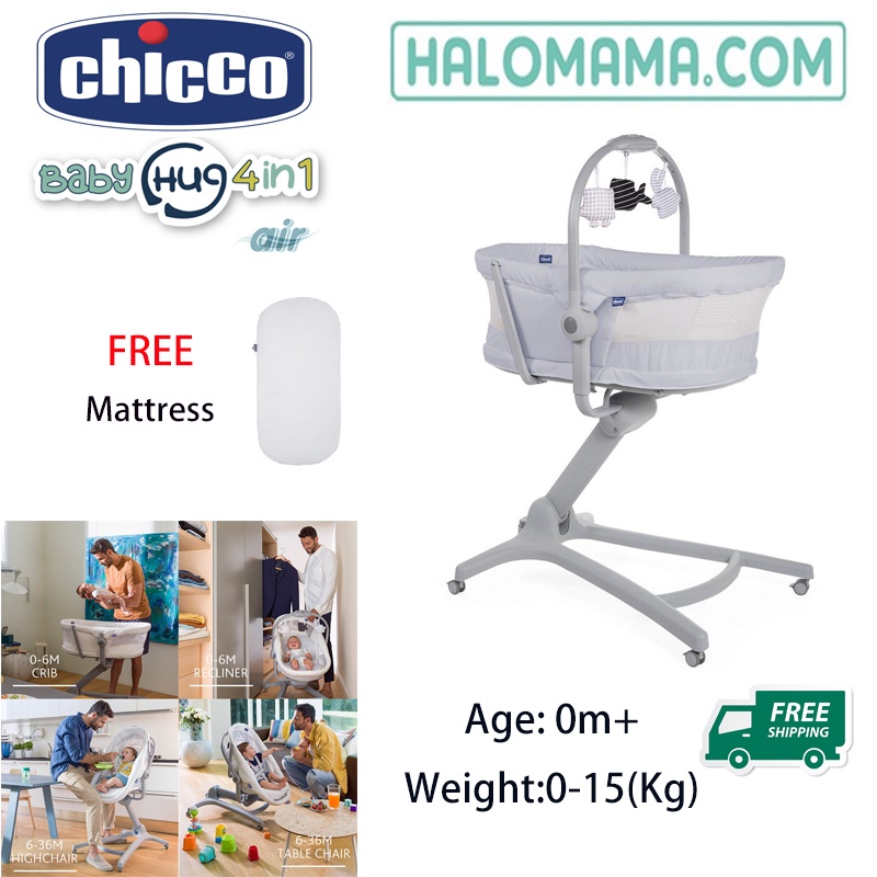 Chicco Baby Hug 4in1 - Crib, Recliner, Highchair, Chair