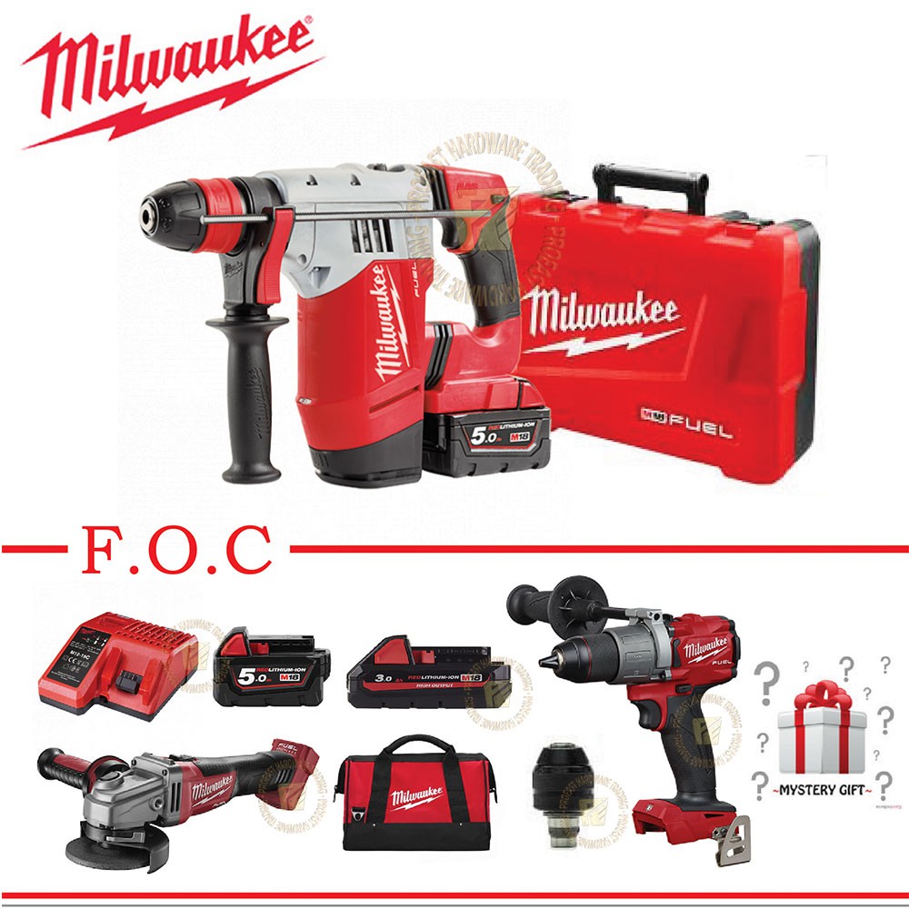 Milwaukee M18 CHPX 502C M18CAG100X 0 SDS Plus Hammer 3 Mode Combo