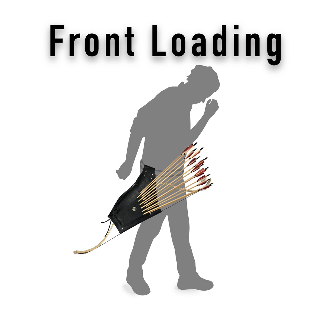 Arrouha Traditional Archery Bow and Arrow Quiver With 13 Arrows Slotted