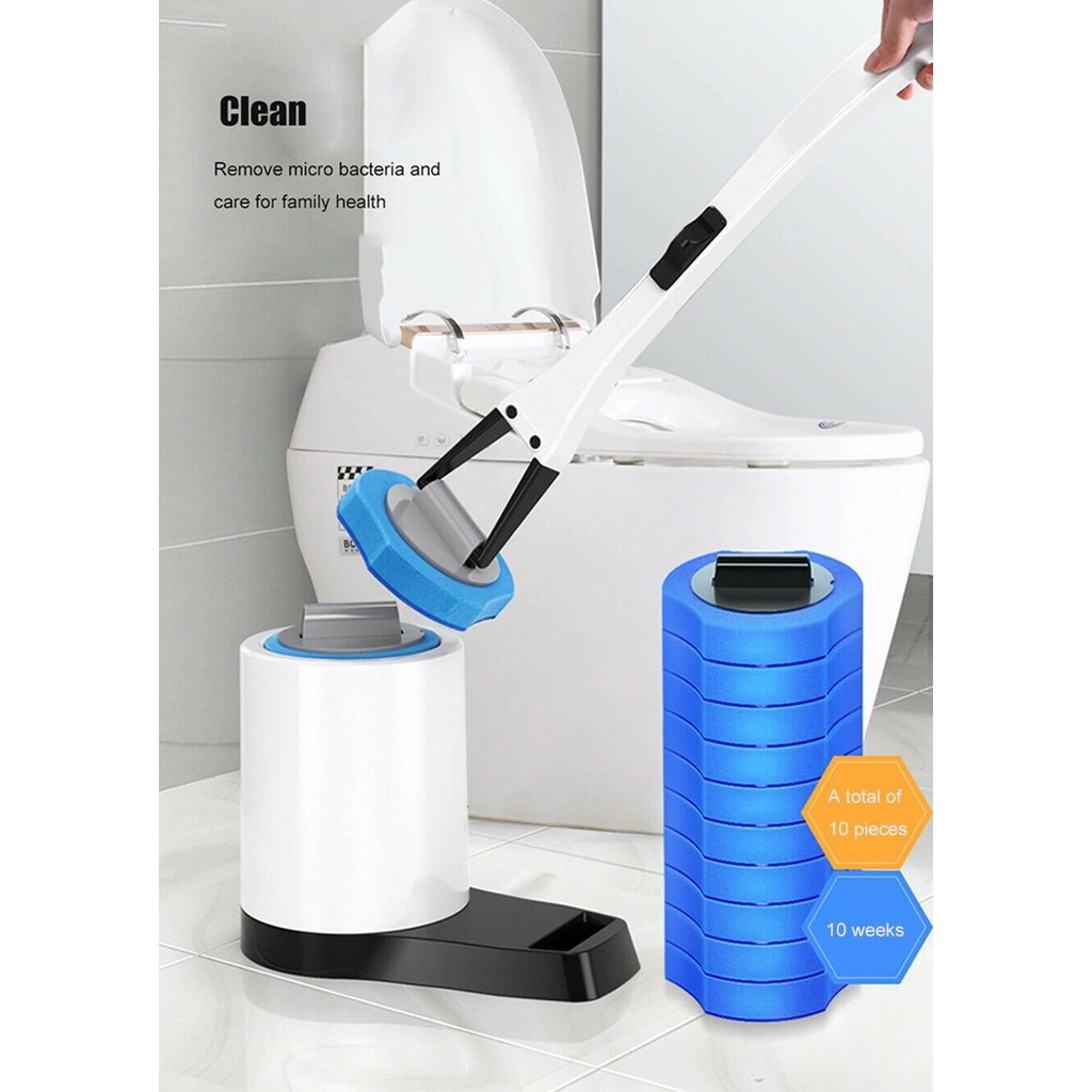 Disposable Toilet Cleaning System Bowl Brush Scrubber Set Disposable