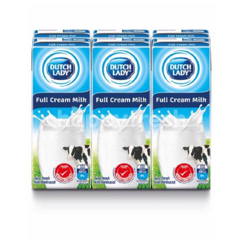 Dutch Lady Full Cream Milk (6x200ml) [DELIVERY IN KL & SELANGOR ONLY