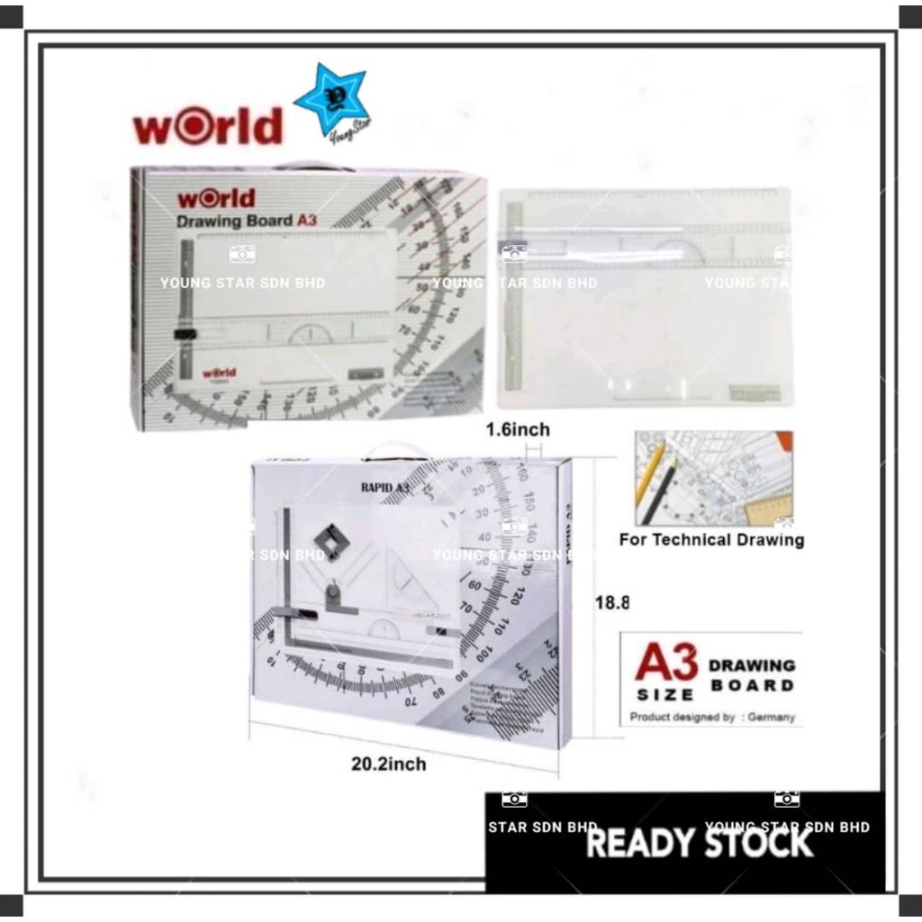 World Technical Drawing Board Size A3 for Architectural Engineering