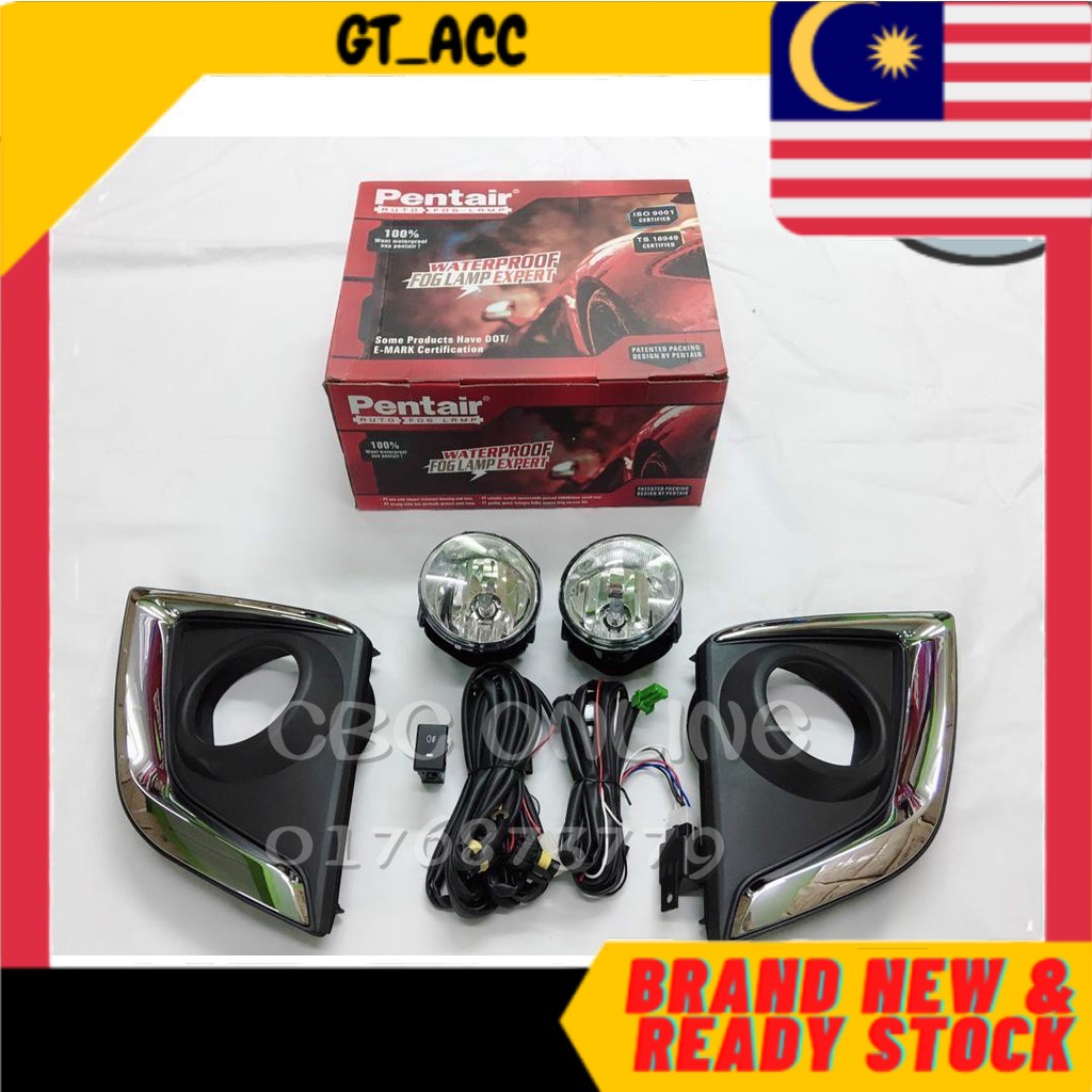 Perodua Myvi Gen3 20182021 Fog Lamp + Cover (Chrome) Spot Light Kit