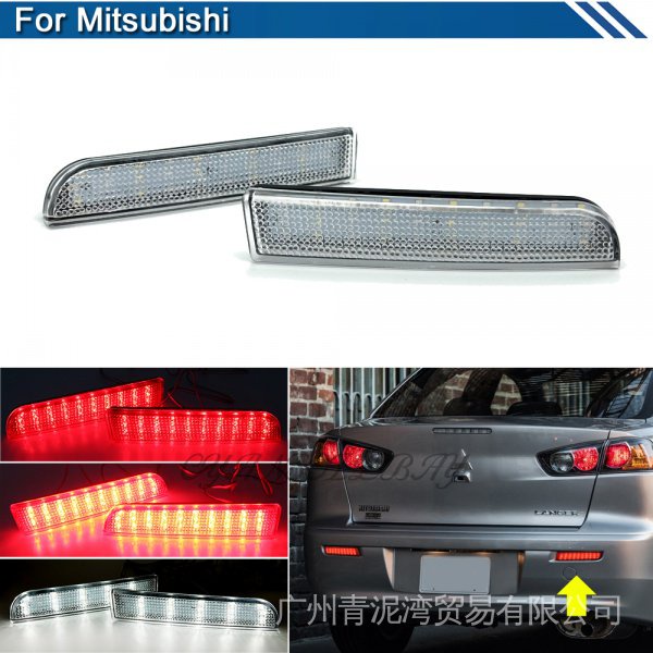 LED Rear Bumper Reflector Warning Light For Mitsubishi Lancer Evolution