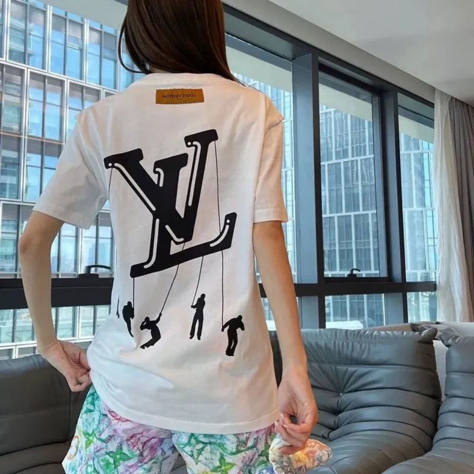 LV New Fashion Classic Trend Loose Casual T-shirt Men and Women