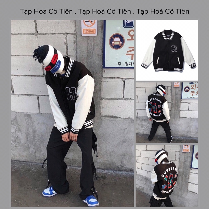 Varsity Jacket With 2 Layers Of Leather Buttons For Men And Women