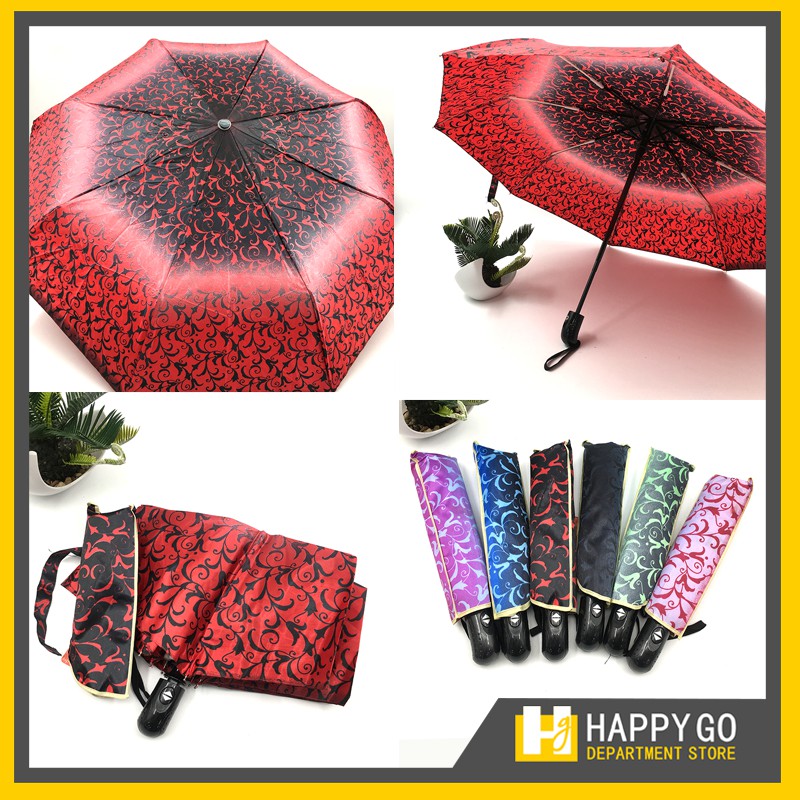 Happy go automatic umbrella open close umbrella random color 3 folds
