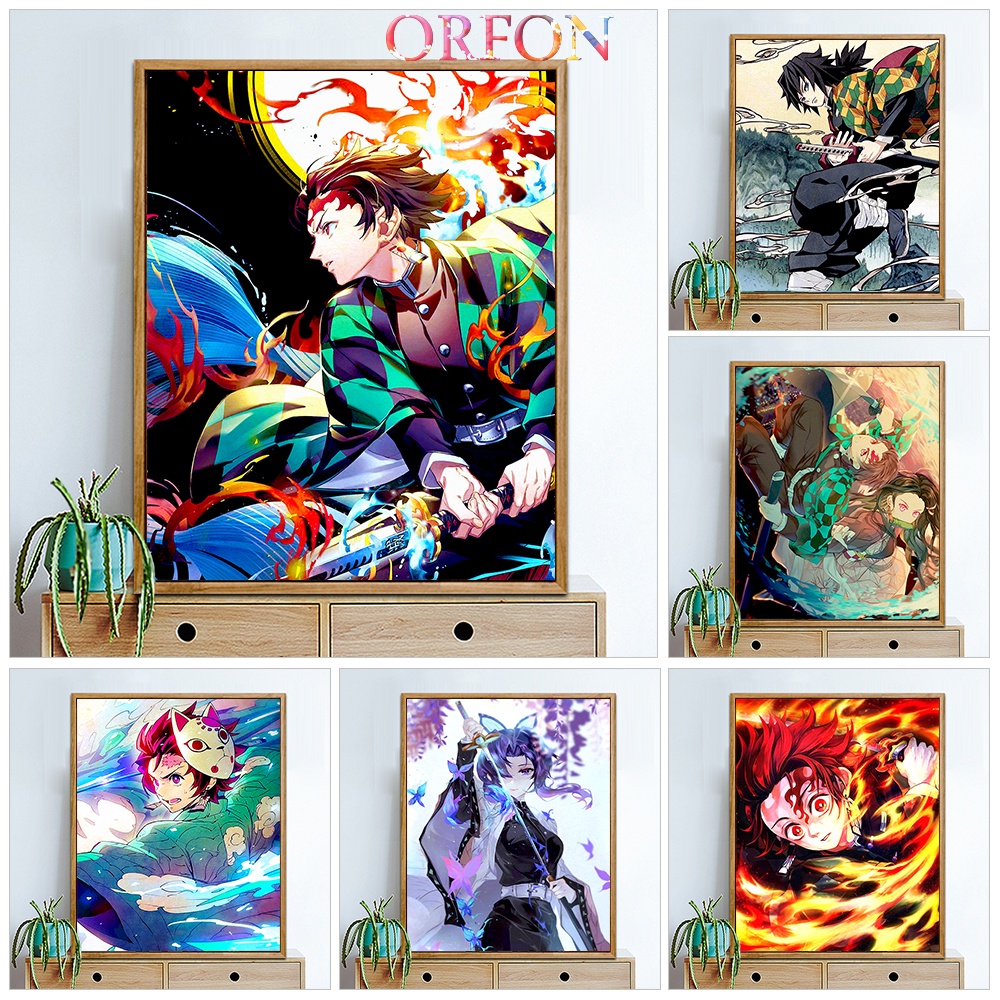 【ORFON】DIY Paint by Numbers Digital Painting Demon Slayer Tanjirou ...