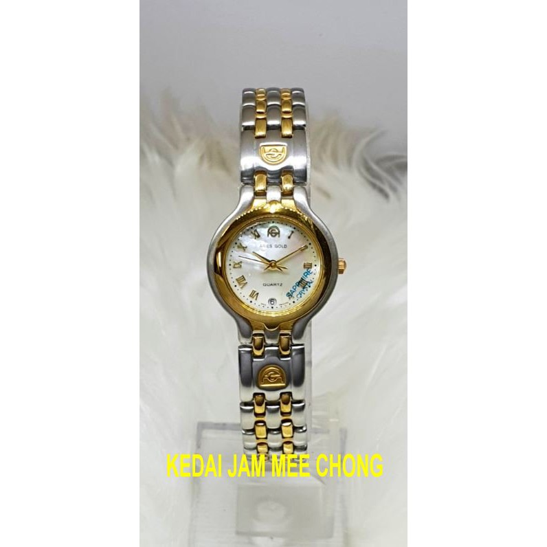 Ladies 100 ORIGINAL ARIES GOLD SWISS GL5632SG Sapphire Crystal Date Display Stainless Steel Watch Shopee Malaysia