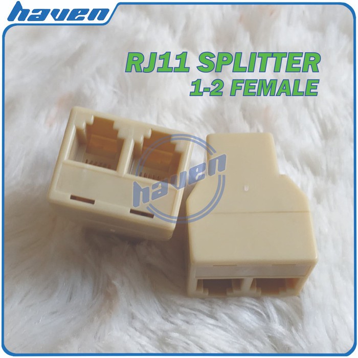 Two Branch ADSL Telephone RJ11 Parallel Splitter Adapter Connector ...