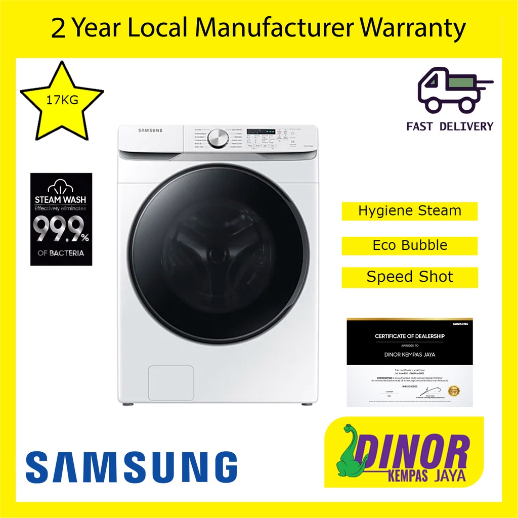 Samsung 17KG Front Load Washer / Washing Machine with Hygiene Steam