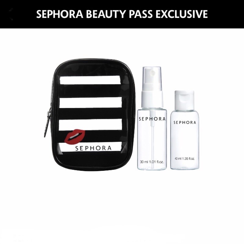 Sephora Travel Bundle Empty bottle 30ml spray bottle and 40ml flip cap ...